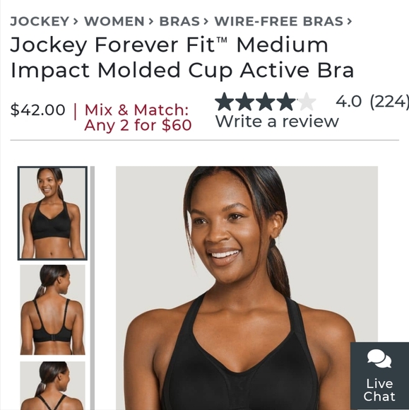 Jockey Forever Fit Bra Size 3XL - Picture 2 of 9
